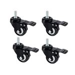 Onerbuy 4 Pack Caster Wheels Heavy Duty Swivel Casters with Brakes, Dual Locking Wheels Replacement for Industrial Trailer, Home Furniture, Office Table Cabinet(1.5 Inch M10 Stem)