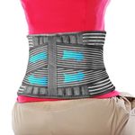 FESAS Breathable Back Brace with Lumbar Pad - Support Belt for Lower Back Pain Relief, Suitable for Women & Men, Ideal for Herniated Disc & Sciatica (Black, Large/X-Large(Pack of 1))