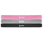 GYMB Long Resistance Band Set - Non Slip Cloth Exercise Bands to Workout Glutes, Thighs & Legs - Booty Band Training for Gym & Home Fitness, Yoga, Pilates - 3 Levels (Pink, Gray, Black)