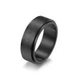 Lords Prayer Cross Spinner Ring Stainless Steel Goth Fidget Bands for Men Women Easter Christmas Christian, Size 12