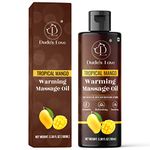 Dude's Love - Organic - Essential Warming Body Massage Oil - Tropical Mango | No Stain - Non-Sticky | Nourish & Moisturize Skin | Aromatherapy Vegan Oil - 100ML