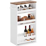 MARTY Rolling Storage Cart 7.9" W, 4-Tier White Kitchen Cart on Wheels, Slim Storage Cart with Handle for Laundry Narrow Places Bathroom Small Corner