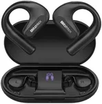 Open Ear Headphones Call Noise Cancellation, Comfort Wear, Enhanced Bass, True Wireless Earbuds for LED Power Display, 60H Playtime, Bluetooth 5.3, IPX5 Running Working
