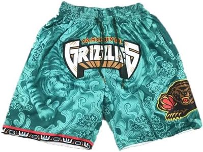 MCQOmcil Pantaloncini da Basket NBA Grizzlies da Uomo, Pantaloni Sportivi Traspiranti ad Alta Elasticità (Color : A, Size : M)