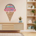 CVANU Ice-Cream Flavours Typography Vinyl Wall Sticker for Wall Decor Size(16inch X 24inch)_Multicolor_cv40