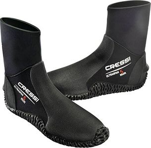Cressi Ultraspan Dive Boots 5mm Premium Neoprene, Black - L-8/8.5