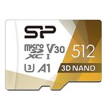 Silicon Power 512GB Micro SD Card U3 SDXC Up to 100MB/s High Speed Memory Card with Adapter for Nintendo-Switch, Cams and Drones