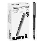 uni-ball VISION Rollerball, Stick Roller Ball Pen Micro-0.5mm, 12 Pack, Black Ink (60106)