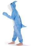 BesserBay Big Kids Halloween Shark Cosplay Costume Blue Fleece Shark Onesie Outfit Hooded Jumpsuit