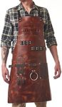Leather G, Grill Apron with Beer Ho