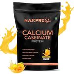 NAKPRO Calcium Caseinate | 27.88g Protein, 5.42g BCAA | Helps in Muscle Recovery | Slow Absorbing, Slow Digesting, Low Carbs Casein Protein Powder (1 Kg, Mango)