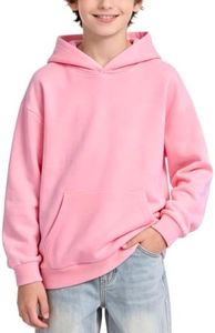 PATPAT Boys Pink Hoodies Kangaroo Pocket Pullover Hooded Sweatshirt 11-12Y