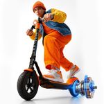 Kidsmate Power Pro Electric Kick Scooter for Kids, Digital Display Inbuilt Bluetooth Music, LED Wheels, Colorful Footboard Lights & Safety Brakes, Battery Scooters, Weight Capacity Upto 50kg (Orange)