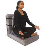 Kawachi Delux 5 Angle Recliner Folding Adjustable Relaxing Buddha Yoga Meditation Chair Backrest Floor Chair Grey
