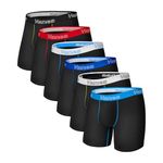 Hanes Men's Boxer Briefs, Cotton Stretch Moisture-Wicking Underwear, 6-Pack, Black - 6 Pack, Large