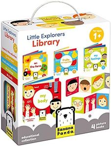 Banana Panda Little Explorers Library - 4 Fold-Out Educational Books for Kids Ages 1 & Up