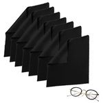 Yoezuo 7 Piece Eyeglass Cleaning Cloth, 18 x 15cm Microfiber Glasses Cleaning Cloths Glass Wipes for Eyeglasses, Screens, Tablets, Mobile Phone, Camera (Black)