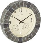 AcuRite 02418 14-Inch Faux-Slate Indoor/Outdoor Wall Clock with Thermometer, Hygrometer