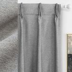 DriftAway Pinch Pleat Blackout Curtains 96 Inches Long Linen Curtains for Bedroom 2 Panels Set Linen Textured Curtains Living Room Thermal Insulated Privacy Back Tab Window Drape 30x96 Gray