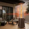 EAST OAK Pyramid Patio Heater, 48,000 BTU Outdoor Patio Heater, Quartz Glass Tube Propane Heater for Commercial & Residential, Triple Protection System, With Wheels, 2024 Upgrade, Bronze
