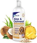 Oatmeal Dog Shampoo with Soothing Aloe Vera, Sensitive Skin Dog Shampoo for All Pets, with Tropical Fresh Pina Colada Scent, Hypoallergenic Formula Provides Relief from Allergies & Dry Itchy Skin