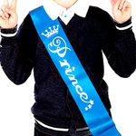 Propsicle Silk Prince Sash Blue Pack of 1 | Happy Birthday Party Decoration Boy Theme Crown