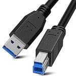 USB 3.0 Cable A Male to B Male, COOYA 6FT USB 3.0 A to USB 3.0 B Cable Long USB 3.0 Type-B Cord for Monitor, Printer, External Hard Drive, USB 3.0 Hub, Docking Station with Type-B USB 3.0 Port Plug