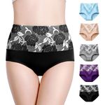 Anntry Women's High Waist Knickers Ladies Cotton Briefs Underwear Full Coverage Soft Breathable Panties 5-pack