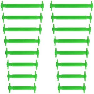Yusimu No Tie Elastic Silicone Shoe Laces for Kids and Adults – Waterproof, Stretchy, Tieless Flat Shoelaces for Trainers, Converse, Air Force, and Boots - Green