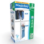 Smart Design MagicBag Instant Space Saver Storage - Hanging Extra Large Dress - Set of 2 Vacuum Compression Bags Total - Airtight Double Zipper