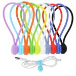 Lusofie 10 PCS Magnetic Cable Ties Reusable Silicone Magnetic Cord Ties Cable Organizer for Organizing, Bookmark Whiteboard Fridge Magnets