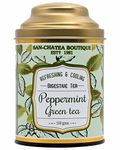 Sancha Tea Boutique Peppermint Green Tea, 100gm Loose Leaf Tea, Real Peppermint Leaves, Green Tea for Feeling Refreshed, Green Tea Immune, Low Bitterness Tea