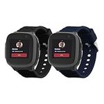 kwmobile Watch Strap Set Compatible with XPLORA X5 / X5 Play - 2x TPU Silicone Fitness Tracker Sports Band - Size Small (S)