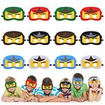 URAQT Ninja Masks for Kids, 12 Pcs Felt Ninja Cosplay Mask, Ninja Costumes Felt Masks Cartoon Hero Fancy Dress Up Eye Mask Toy Party Favors for Boys & Girls Party Bags Fillers