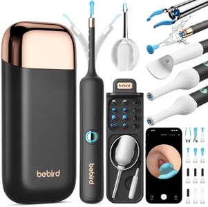 Bebird Earsight Plus R37R Ear Wax Removal Tool Camera, FSA HSA Eligible Items, Smart Ear Cleaner with Painless Visual Tweezers, Flexible Ear Camera Otoscope, Home ENT Cleaning Kit for Family,Black