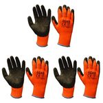 Scan GLOKSTHER Knitshell Thermal Gloves - Orange/Black (Pack of 3)