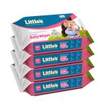 Little's Soft Cleansing Baby Wipes | 80 Wipes x 4 - 320 Wipes | Extra Thick & Moist Wet Wipes for Baby's | Prevents Rashes & Redness with Goodness of Aloe Vera, Vitamin E & Jojoba Oil