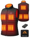 Men's Heated Vest with 20000mAh 7.4V Rechargeable Battery Pack - Electric Heating Vest for Outdoor Activities,L