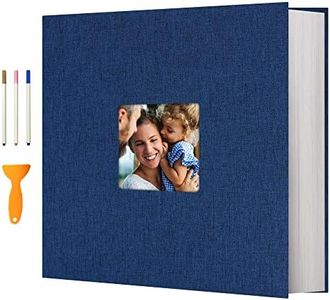 Vienrose Photo Album Self Adhesive 13x12.6 for 600 Photos Linen Scrapbook 120 Pages Navy