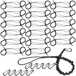 TANEMUDO 34 Pcs Tool Lanyard with Adjustable Fall Protection Tether, 17.6lb 8kg Standard Length Tool Leash, Aluminum Screw Lock Buckle, Black Shock Cord Stopper and Retractable Loop End