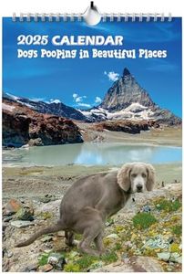 Dogs Pooping in Beautiful Places Calendar 2025, Funny Dogs Pooping Calendar Silly Gifts, Rude Christmas Birthday Secret Santa Ideas Wall Monthly Calendar Planner Presents for Men Women - A4