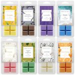 8 PCS 2.5oz Scented Wax Melts for Wax Candle Warmer, Multi-color and Variety Scents Natural Soy Wax Warmer Cubes/Tarts for Home Removing Odors, 6 Cubes Each