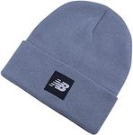 New Balance Men's and Women's Woven NB Logo Cuffed Knit Beanie, One Size, Slate