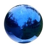 Missmore 6 Inch Gazing Globe Mirror Ball in Blue Stainless Steel, Polished Hollow Ball Reflective Garden Sphere Floating Pond Balls for Home Garden（Blue, 6 Inch）