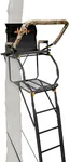 Muddy MLS1550 Skybox Deluxe 20' Tall Single Steel Ladder Tree Stand with Adjustable Padded Shooting Rail for Big Game & Hunting
