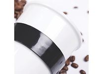 Silwy® Porcelain to-GO-Cup Including Black Heat Protection Banderole, Metallic Nano Gel Coaster, Black, Non-Slip Magnetic Cup for Camping, Caravanning or Boating