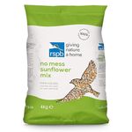 No Mess Sunflower Hearts Bird Food - High Energy and Protein, Wild Bird Food for Small Birds, Made in the UK, Suitable for Year-Round Feeding (4kg) - RSPB