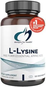 Designs for Health L-Lysine HCL Pills 1500mg - Amino Acid Lysine Hydrochloride Nutritional Supplement for Adults - Immune + Bone Health Support - Vegan + Non-GMO (120 Capsules)