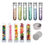 BUYGOO 15PCS Plastic Test Tubes with Cap 40ML Clear Test Bottle Transparent Sealing Storage Container for Sweets/Candy/Smarties/Seeds/Beads, Party Bag fillers, Child's Science Party