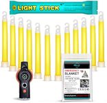 General Medi Survival Kit - 12 Ultra Bright Glow Sticks, Emergency Blanket, Survival Whistle - For Camping, Hiking, Outdoor, Survival Kit and More - Lasts Over 12 Hours